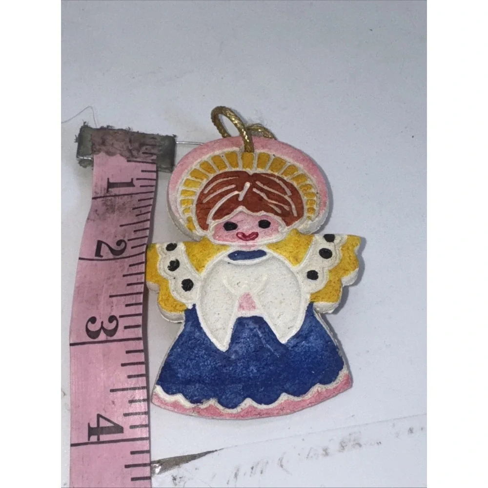 Vintage‎ Ceramic Cookie Handmade Christmas Ornaments 1985s Angel Tree